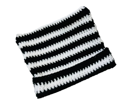 Square Top Cat Eared Crocheted Hat