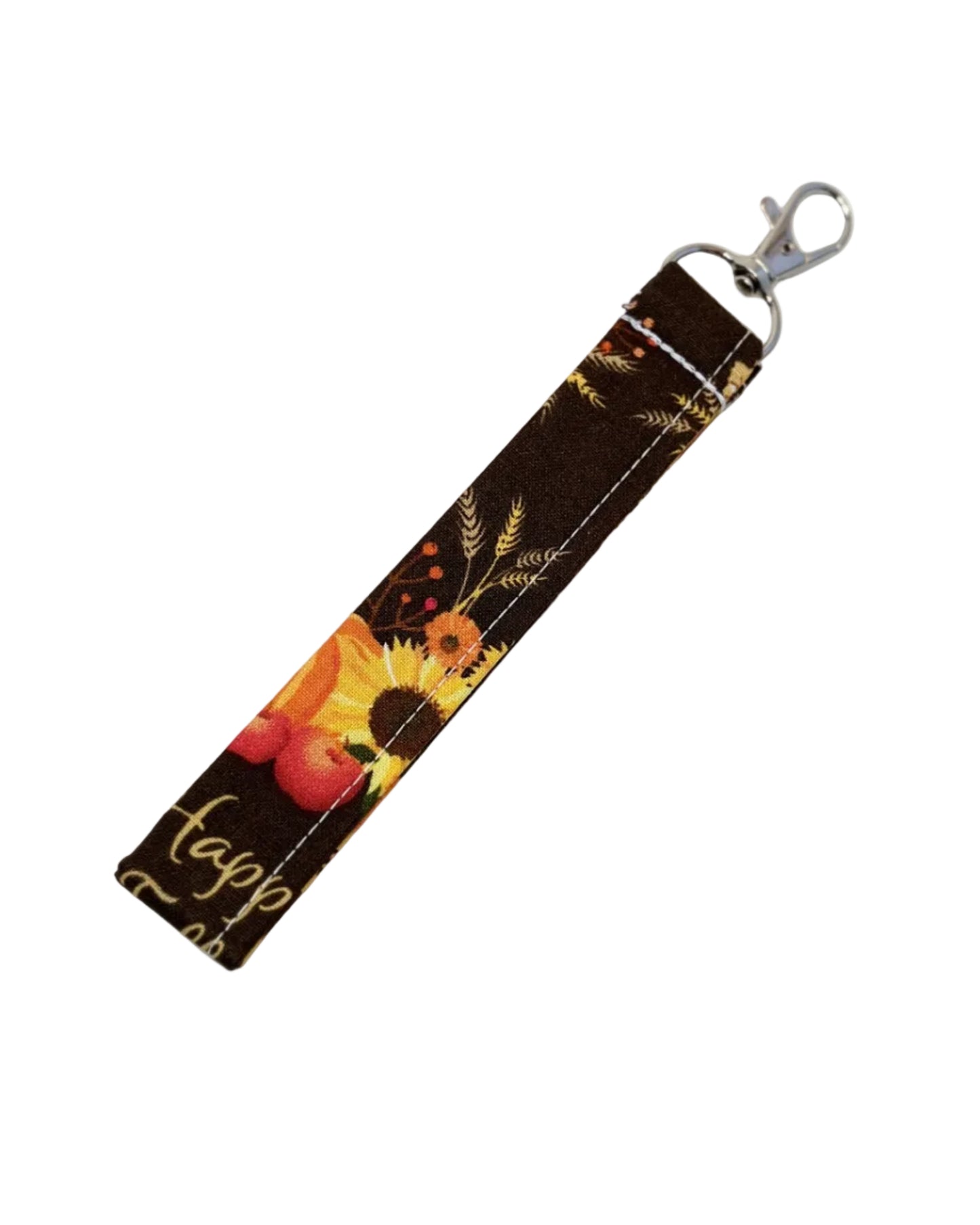 Fall Themed Keychain Wristlet Lanyard