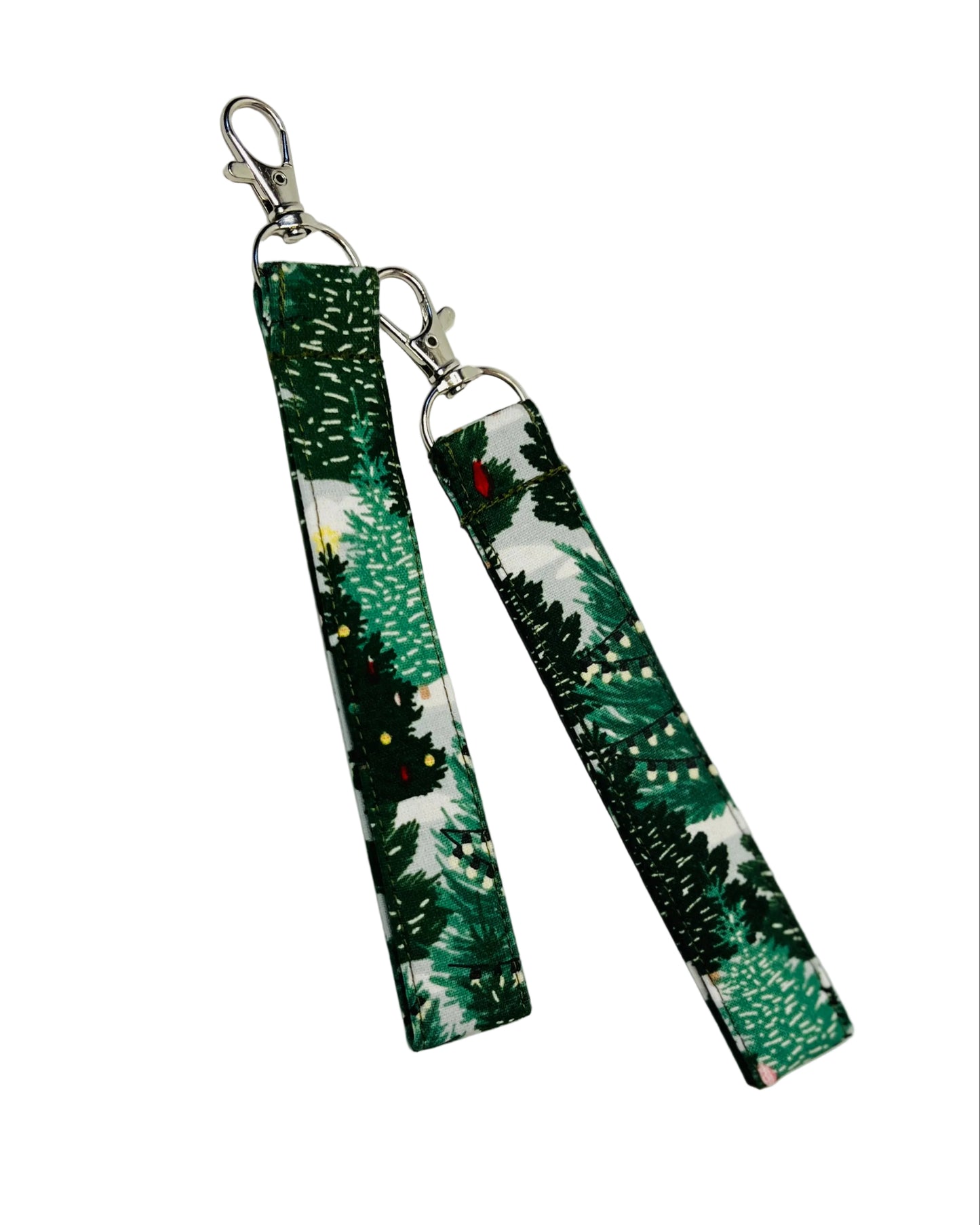 Winter Holiday Themed Keychain Wristlet Lanyard