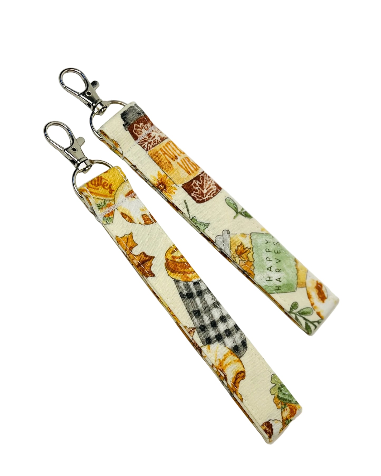 Fall Themed Keychain Wristlet Lanyard