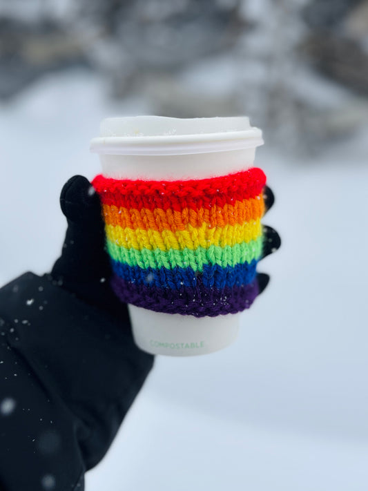Hand Knitted Pride Cup Sleeve