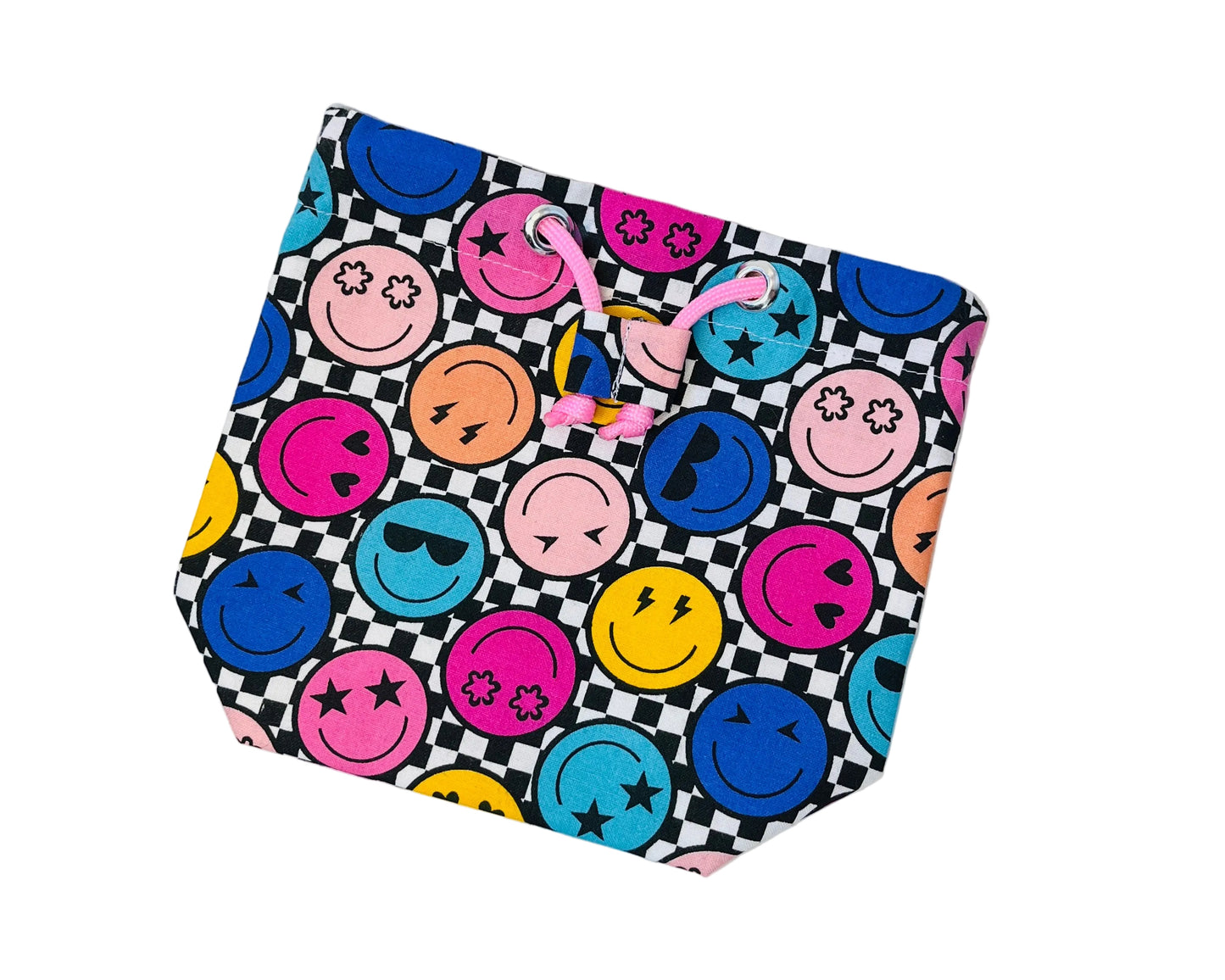 Smiley Checkered Board Dice Bag